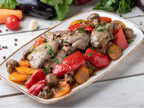 Жаркое из куриной печени
