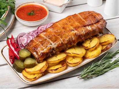 Ребра запеченные с картофелем