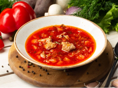 Борщ со свиным мясом