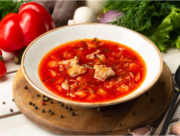 Борщ со свиным мясом