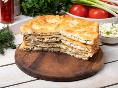 Плацинды на сковороде с творогом и зеленью