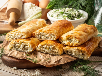 Вертуты с творогом и зеленью