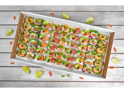Датский сет закусок «Crostini & Smørrebrød» 56шт