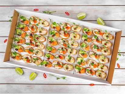 Сет закусок «Crostini Cremoso di Mare» 54шт