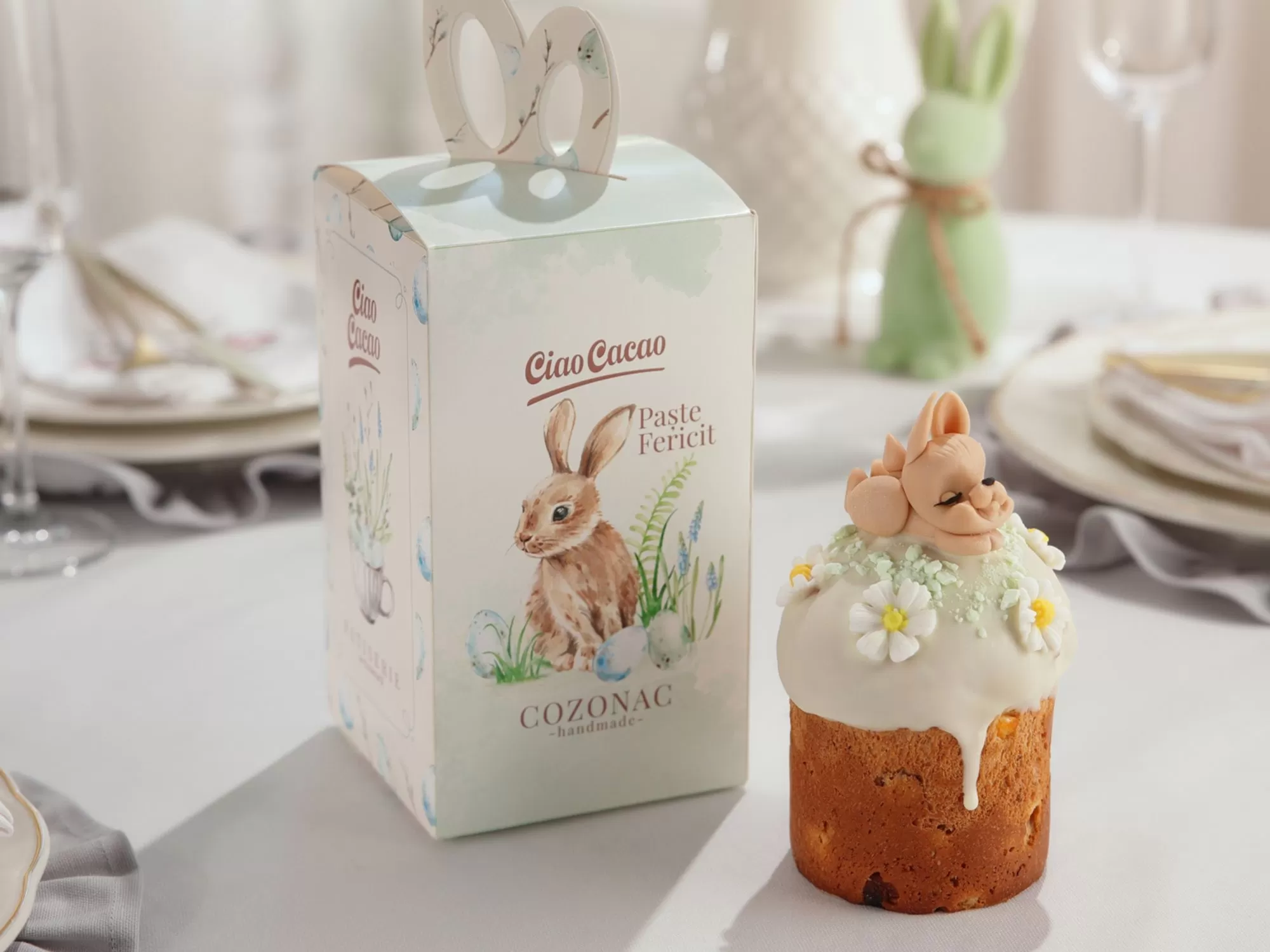 Cozonac cu stafide și fructe confiate Iepuraș