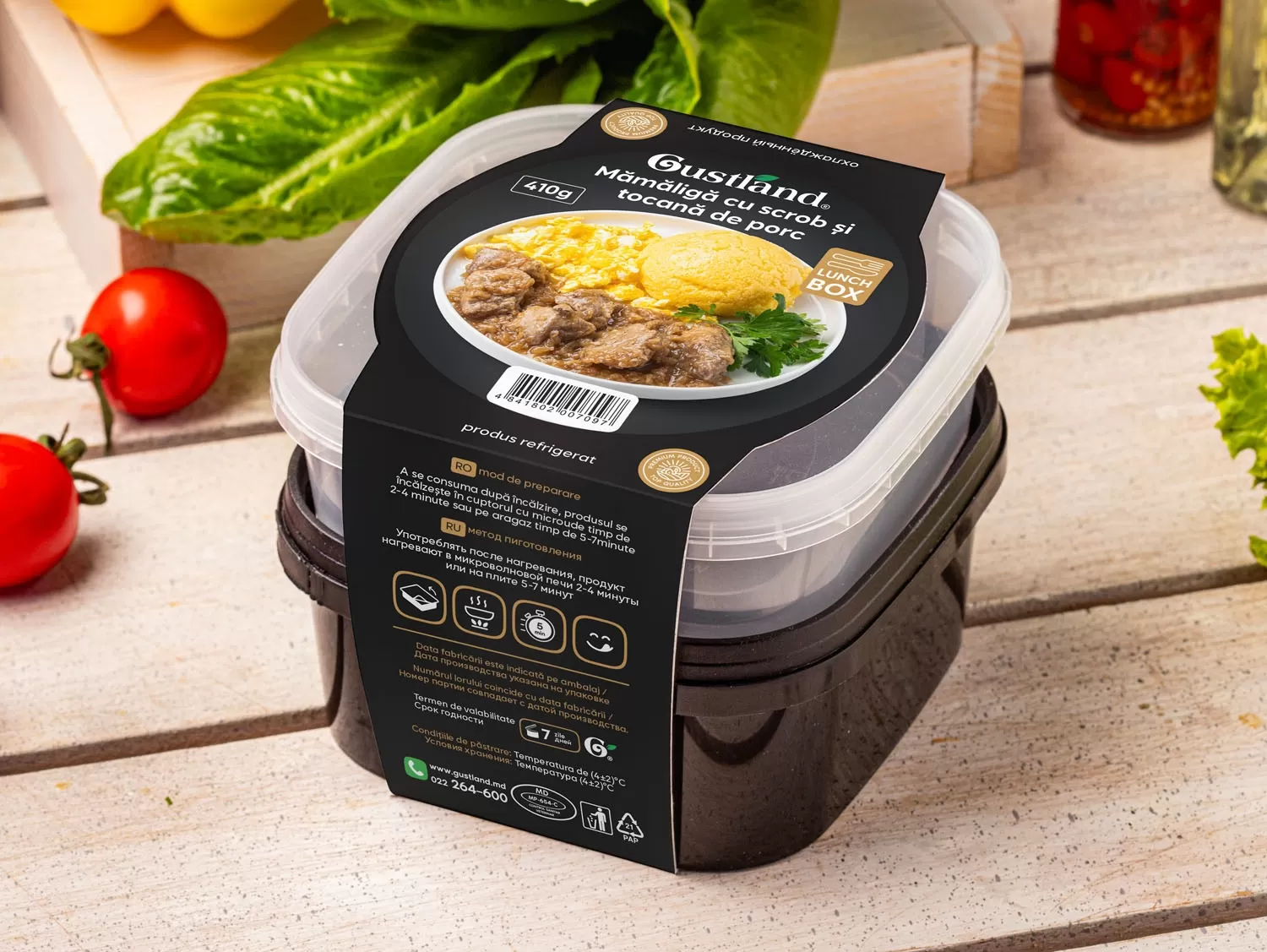 Lunch box Mamaliga cu scrob si tocana de porc 